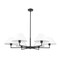 Z-Lite Leila Chandelier, 6-Light, 44 In.W x 10.75 In.H, Matte Black/White Linen 744-44R-MB - alternate 3